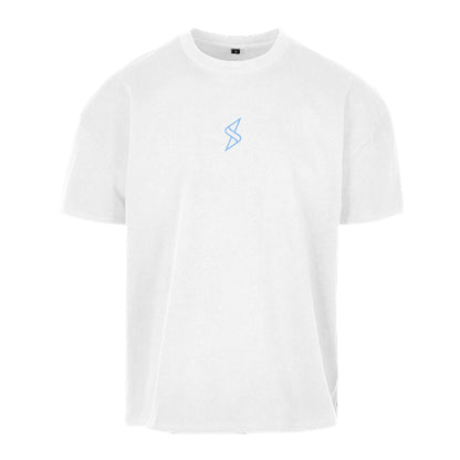Heavy Cotton Box T-Shirt blaues Monogramm