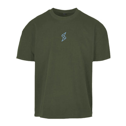 Heavy Cotton Box T-Shirt blaues Monogramm