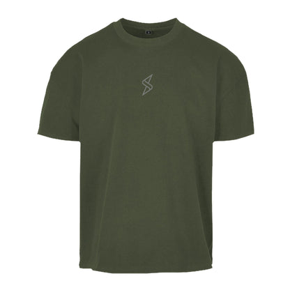 Heavy Cotton Box T-Shirt graues Monogramm